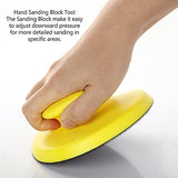 MIVIDE 4 PCS 5 inch Hook and Loop Hand Sanding Block, Round Mouse-Shaped Nano Gray Bottom for 5 Inch Hook and Loop Discs Ideal for Woodworking, MIVIDE