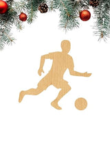 3 Pcs Soccer Player Supply 3" Wooden Shape Ornaments Unique Unpainted Smooth Surface Unfinished Laser Cutout Wood Sheets Boards for Crafts 1/8 Inch WoodArtSupply