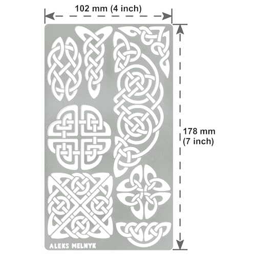 Aleks Melnyk #37.2 Metal Journal Stencil, Pyrography Celtic Patterns, Wicca Stencil, Celtic Knot Stencil, Viking Stencil, Wood Burning Template, Wood - WoodArtSupply