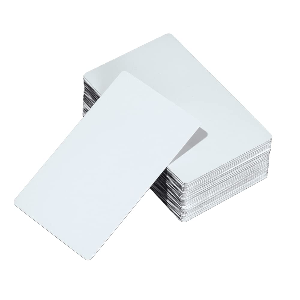 B-SUPER Sublimation Metal Business Cards Aluminum 0.45mm Thick 50PCS, Sublimation Blanks Business Cards White Blanks Name Card for Color Print/UV - WoodArtSupply