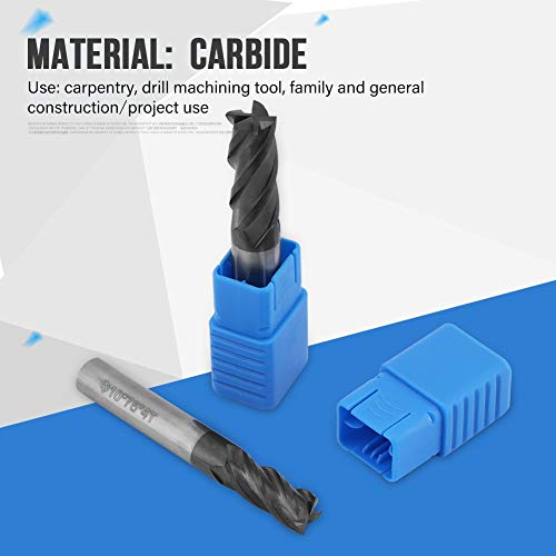 8pcs 2-12mm CNC Square Nose End Mills Set, Tungsten Carbide End Mill Bits, 4 Flutes Carbide End Mill Set Tungsten Steel Milling Cutter Tool Kit for ANKROYU