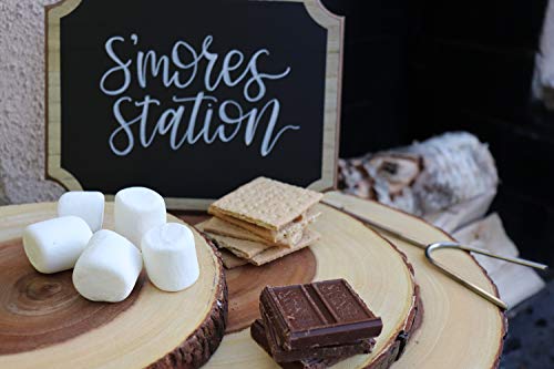 Lipper International Acacia Wood Slab Serving Board With Bark for Cheese, Crackers, and Hors D'oeuvres, Set of 3, Assorted Sizes Lipper International