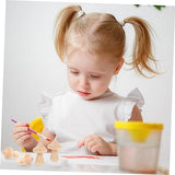 Yardwe 10pcs Wooden Mushroom Unfinished Wooden Peg Doll Micro Landscape Accessories Wood Carved Mushrooms Garden Wooden Mini Wood Mushrooms Mini Yardwe