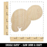 Turtle Swimming Doodle Unfinished Wood Shape Piece Cutout for DIY Craft Projects - 1/8 Inch Thick - 4.70 Inch Size Sniggle Sloth