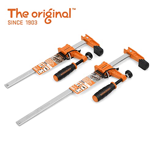 Jorgensen 2-Piece Steel Bar Clamp Set, Light Duty F-Clamp, 8-inch & 12-inch Jorgensen