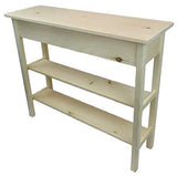 36" Unfinished Pine Console Sofa Table with 2 Bottom Shelfs Generic