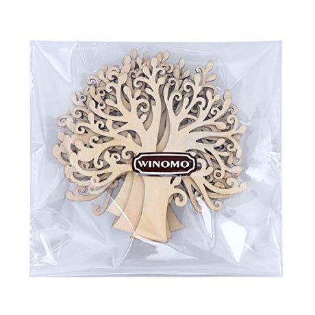 WINOMO Blank Wooden Wood Shapes Family Tree Wooden Craft Tree Embellishments for DIY Crafts - 10pcs WINOMO