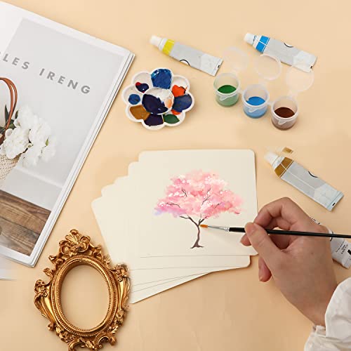 50 Sheets Blank Watercolor Cards, 4.7x4.7 Inch Watercolor Paper Cards Watercolor Cardstock Bulk for Beginners Artist Adults Kid Student Painting TOYMIS