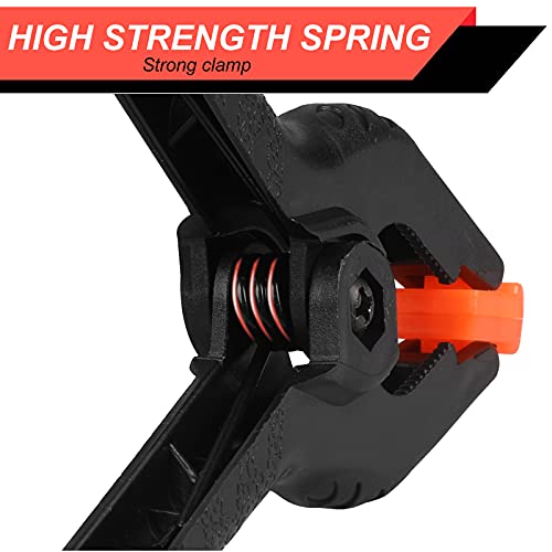 12 Pack Plastic Spring Clamps, 3.5inch Small Heavy Duty Clips for Crafts, Backdrop Stand, Woodworking, Photography Studios (Black) Romeda