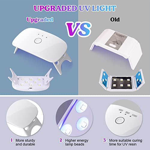 LET'S RESIN UV Resin Kit with Light,153Pcs Resin Jewelry Making Kit with Highly Clear UV Resin, Upgraded UV Lamp, Resin Accessories, Epoxy Resin LET'S RESIN