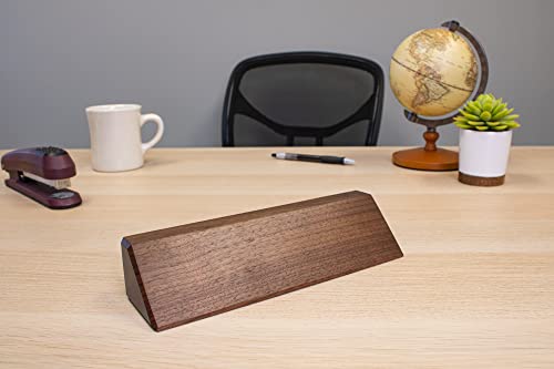 ExcelMark Blank Wood Desk Nameplate - 2" x 8" (Walnut) - WoodArtSupply