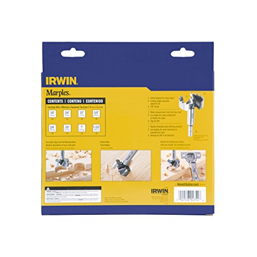 IRWIN Marples Forstner Bit Set, Wood Drilling, 8 Piece (1966892) IRWIN