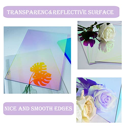 4 Pack Colored Acrylic Sheets Iridescent Plexiglass Sheets Almost 1/8 Translucent Plastic Sheet for Crafts,Signs,Pantings DIY Display SANIQUE
