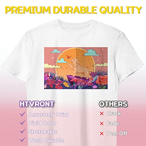 HTVRONT Heat Transfer Paper for Light T Shirts -30 Pack 8.5x11" Printable Heat Transfer Vinyl for Inkjet Printer, Easy to Use,Iron on Transfer Paper