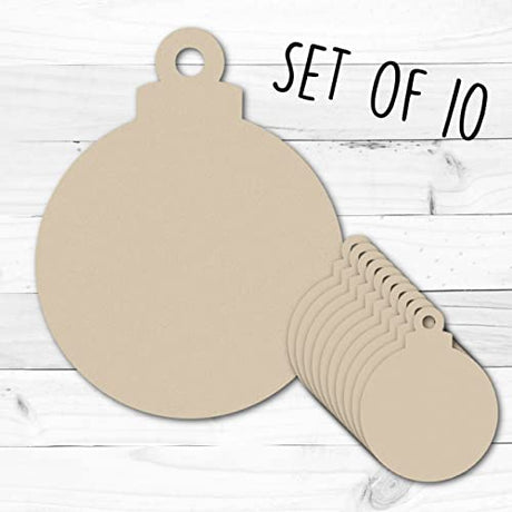 Set of 10-6" x 1/4" Wooden Christmas Ornament Shape, Unfinished Wood Craft, Build-A-Cross Generic