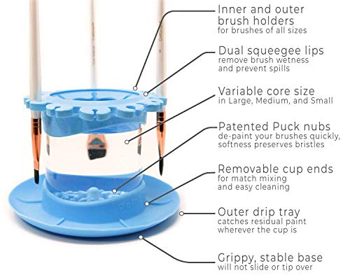Paint Brush Cleaner Rinse Cup (All-in-One) Fine Art, Studio, Classroom | Brushes Holder & Silicone Cleaning System for Acrylic, Watercolor, and Paint Puck