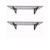 SafeRacks Garage Wall Shelves - 2-Pack 18"x36" Mountable Shelving Units for The Garage, Pantry or Utility Closet, Heavy Duty Steel Shelf with Bike SafeRacks