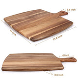 Large Wood Cutting Board with Handle 17" x 13" Simple Best Wooden Charcuterie Boards Butcher Block Teak Cutting Boards for Kitchen Meat Cheese Ayiaren
