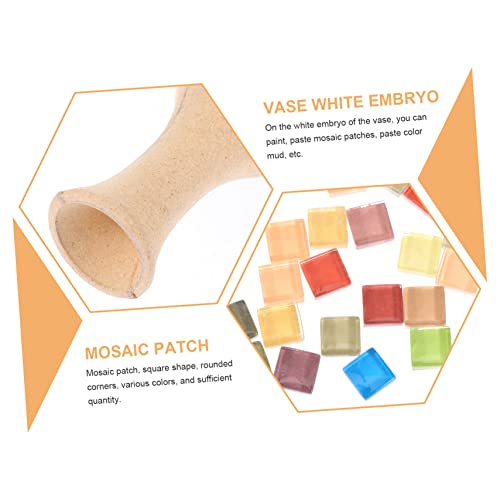 Operitacx 1 Set DIY Vase Unfinished Wood Vase Paintable Vase Tall Ceramic Vases Christmas Craft Supplies Flower Vase Mosaic Flower Holder Vase Tall Operitacx