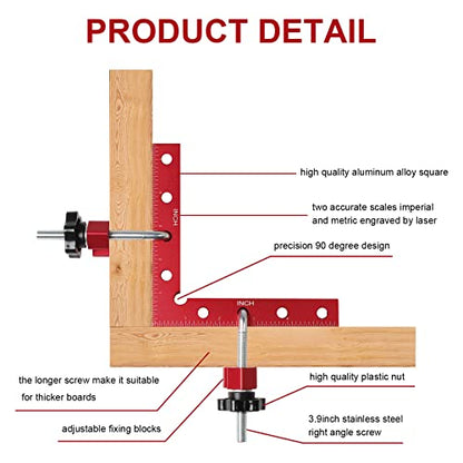 Rumansen Right Angle Clamps, 90 Degree Positioning Squares, 5.5"x5.5" (140mmx140mm) Aluminum Alloy Carpenter Corner Clamps, Clamping Square for - WoodArtSupply