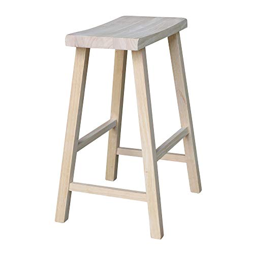 International Concepts 24-Inch Saddle Seat Stool, Unfinished IC International Concepts