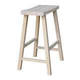 International Concepts 24-Inch Saddle Seat Stool, Unfinished IC International Concepts