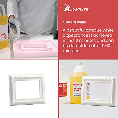 Alumilite White Amazing Casting Resin [1 gal A + 1 gal B (2 gallons) Two-Part Liquid Urethane Kit] Best for Making Arts and Crafts, Jewelry, Alumilite