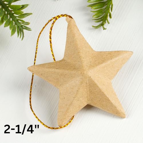 Factory Direct Craft Package of 12 Unfinished Dimensional Star Ornamets for Creating and Decorating Factory Direct Craft