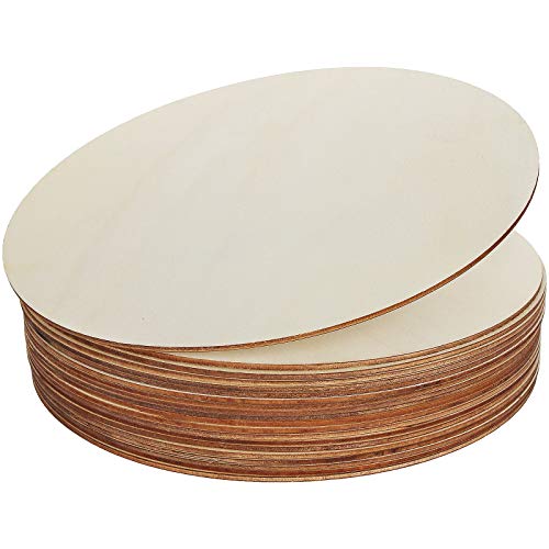 ZOEYES 20 Pack 10 Inch Wood Rounds Unfinished Wooden Circles 1/8 Inch Thick Basswood Plywood Wooden Sheets Wood Circle for Crafts Painting Door - WoodArtSupply