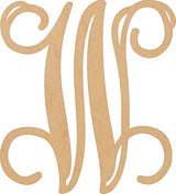 Wooden Letter 4" Blank W Vine Monogram Font MDF (Various Sizes) NEXTCraft