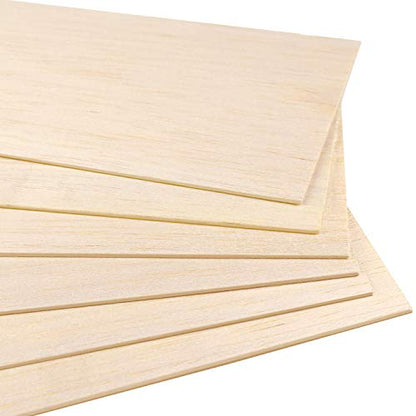 10 Pack Balsa Wood Sheets, Natural Unfinished Wood for House Aircraft Ship Boat DIY Wooden Plate Model, School Projects, Craft Project 100x200x1.5mm