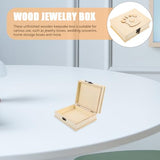 VILLCASE Unfinished Wood Box with Lid, Wood Brooch Jewelry Display Showcase Desktop Badge Earrings Bracelet Holder Necklace Container Rings Organizer VILLCASE