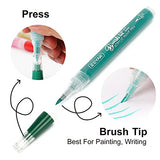 ZEYAR Acrylic Paint Pens Brush Tip, Valve-action Structure, Waterproof Ink, Writes on Paper, Rock, Rubber, Ceramics, Wood, Glass and more, Patented ZEYAR