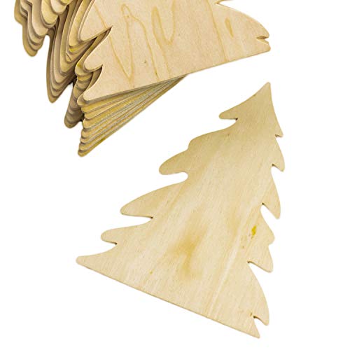 Unfinished Wood Pine Tree Cutouts Set of 12 by Factory Direct Craft - Made in The USA for Christmas Decorating, Crafts and DIY Projects (6-1/2 Inches Factory Direct Craft