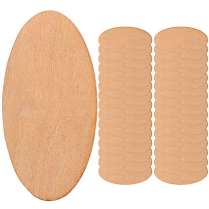 COHEALI 100pcs Oval Wood Chips DIY Unfinished Wood Oval Shaped Wood Cutout Wooden Oval Slices Oval Wood Slices Blank Wood Chip Blank Ornaments Oval - WoodArtSupply