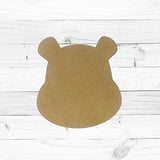 Cartoon Bear Head Cutout, Cartoon Character, Nursery Shape, MDF Unfinished Wooden Craft, Build-A-Cross Build-A-Cross