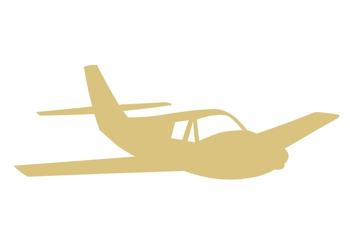 Airplane Cutout Unfinished Wood Kids Room Flight School Door Hanger MDF Shape Canvas Style 2 - WoodArtSupply