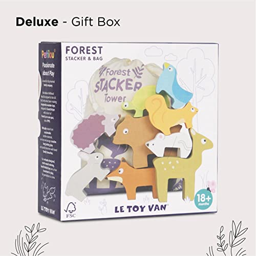 Le Toy Van - Wooden Petilou Forest Stacker Puzzle & Bag Educational Balancing Activities Toy | Great Gift for Kids and Toddlers | Suitable for Age Le Toy Van