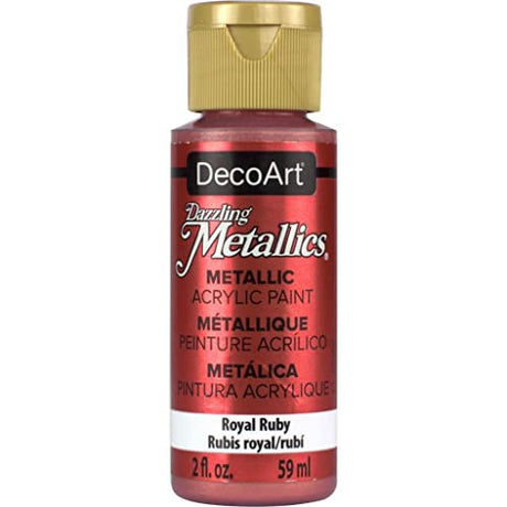 DecoArt Dazzling Metallics 2-Ounce Royal Ruby Acrylic Paint, Red DecoArt