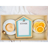 Aodaer 7 Pieces Wooden Nested Serving Trays Rectangular Shape Wood Trays Serving Trays with Handles for Kitchen Party Dinner Snacks Aodaer