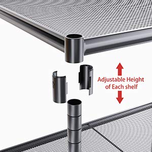 OVICAR 4-Tier Wire Storage Shelves, Adjustable Shelving Units with Wheels, Steel Metal Storage Rack for Kitchen Pantry Closet Laundry, Durable OVICAR