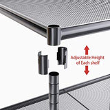 OVICAR 4-Tier Wire Storage Shelves, Adjustable Shelving Units with Wheels, Steel Metal Storage Rack for Kitchen Pantry Closet Laundry, Durable OVICAR