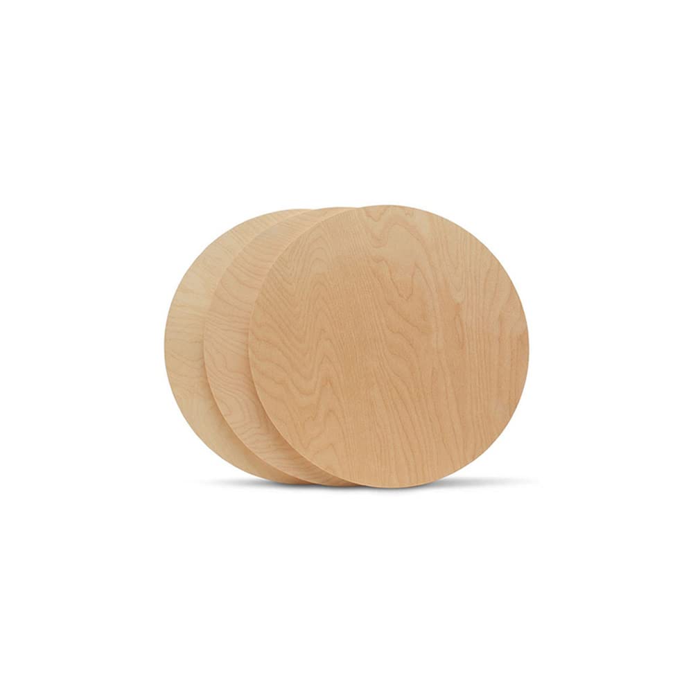 Wood Circle Disc 7 inch Diameter, 1/2 inch Thick, Birch Plywood, Pack of 5 Unfinished Round Wooden Circles for Crafts by Woodpeckers Woodpeckers