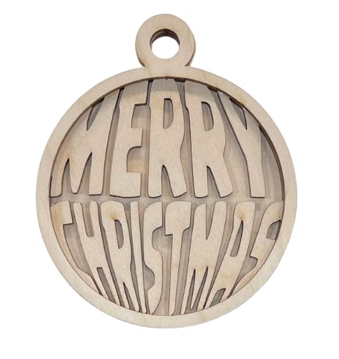 Merry Christmas Door Sign 3 Pieces Laser Cut Out Unfinished RND8 - WoodArtSupply