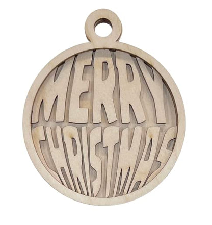 Merry Christmas Door Sign 3 Pieces Laser Cut Out Unfinished RND8 - WoodArtSupply