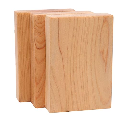 VILLFUL 3pcs Block Craft Toys Unfinished Wood Cutout Puzzle Toy Rectangular Wood Jewelry Accessories Wood Cube for Craft Wood Toys Puzzle Accessories VILLFUL