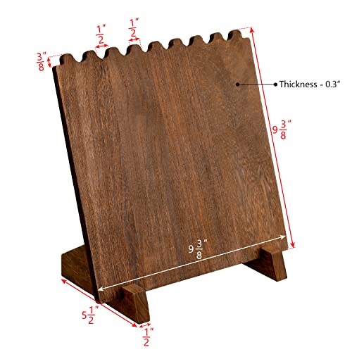 Ikee Design Set of 2 Wood Necklace Jewelry Display Stand for 8 Necklaces, Necklace Display Holder, Wood Plank Necklace Display Stand, Brown Color Ikee Design