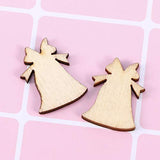 SEWACC 300PCS Mini Christmas Wooden Cutouts Unfinished Wood Christmas Ornaments Snowflake Tree Bell Deer Embellishments Hanging Wooden Pendant Slices SEWACC