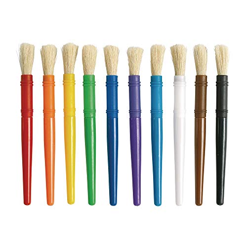 Colorations 10PCB Plastic Chubby Paint Brushes (Pack of 10) - WoodArtSupply