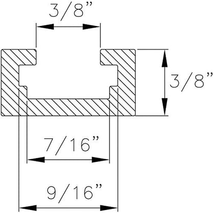 POWERTEC 71609-P4 3" T-Track Intersection Kit with Predrilled Mounting Holes, 4 Sets, For Universal T track, Aluminum T Track Accessories for - WoodArtSupply